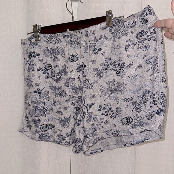 Lucky Brand L Gray Blue Floral Comfortable Tee Tank Short & Pant 4 pc PJ Set - Picture 14 of 17